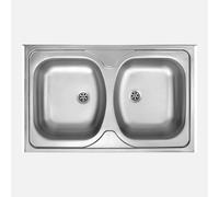 Lavello da appoggio 2 vasche Idrostile Guantánamo 500x130 mm satinato Satinato