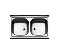 Lavello da Appoggio in Acciaio Inox 2 Vasche Dimensioni 80x50 cm PI802PC Apell