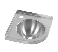 Lavello da bagno ad angolo, lavello ad angolo con montaggio a parete in acciaio inossidabile, lavabo triangolare a vasca singola per barca, camper, roulotte, camper, cucina, bagno, lavabo, ecc