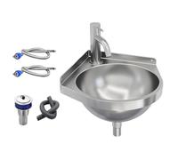 Lavello da bagno con montaggio a parete, in acciaio , ad angolo, con rubinetto, lavello angolare, per giardino, patio, appartamento, fango, bagno, cucina, ingresso di casa