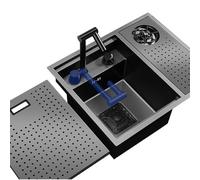 Lavello da bar in acciaio inossidabile con coperchio e sifone Fau Design per balcone esterno Studio Appartamento lavaggio a mano e lavello Slish Combo