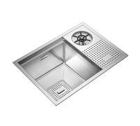 Lavello da bar in acciaio inox, 53,3 cm, rettangolare, con sciacquatrice automatica in vetro, per bancone bar, uso commerciale