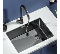 Lavello da bar per piano di lavoro e installazione a isola, rivestito per un facile drenaggio e pulizia, include accessori per cucine occupate 50 x 45 cm