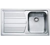 Lavello da cucina 1 vasca a destra ad incasso 86x50 cm acciaio inox modello logi