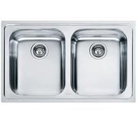 Lavello da cucina 2 vasche ad incasso 79x50 cm acciaio inox modello logica line