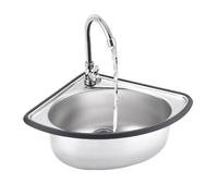 Lavello da cucina a triangolo,Lavello a parete a vasca singola Lavello ad angolo in acciaio inox,Lavandino Bagno piccoli,lavabo a triangolo 34x34 cm,Profondità 13/15 cm(Deep 15cm)