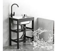 Lavello Da Cucina A Vasca Singola Da Appoggio, Lavello Da Esterno, 14.9x12.5x29.5in, 20.4x14.9x29.5in, Banco Da Lavoro E Ripostiglio For Impianti Idraulici(52x38x75cm)