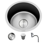 Lavello da cucina a vasca singola in acciaio inox 304, 30 cm, design a scomparsa, per banconi bar, cucine, camper, bagni, facile da pulire, stile moderno