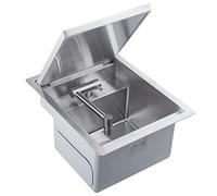 Lavello da cucina a vasca singola in acciaio inox con miscelatore pieghevole, compatto 43 x 45 cm, lavabo rettangolare