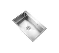 Lavello da cucina a vasca singola in acciaio inox con rubinetto estraibile, cestino telescopico, rubinetto per acqua pulita, perfetto per bar, hotel, sala da pranzo (dimensioni standard)