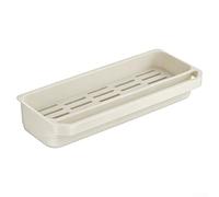 Lavello da cucina autodrenante con ripiano di scarico e supporto per spugna per sapone, materiale ABS, grigio (bianco)