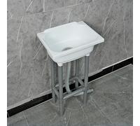 Lavello da Cucina Bianco, Lavello Autoportante, Lavandino da Esterno per Cucina Caffè Garage Lavanderia Giardino Esterno 38x28x79 cm / 15x11x31 Pollici A