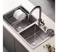 Lavello Da Cucina Da Incasso Lavello Da Lavoro Con Lavello In Acciaio Inossidabile Con Lavastoviglie Valvola Ad Angolo Rubinetto Per Acqua Calda E Fredda(7138)