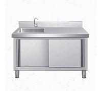 Lavello da cucina di servizio con mobiletto, Lavello singolo in acciaio inox, Lavello per lavanderia con mobiletto, Armadio di stoccaggio con rubinetto da banco, Lavabo per lavaggio a mano da cucina.