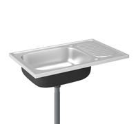 Lavello da cucina e spogliatoio lavello da incasso lavello cucina casa interno argento 80 x 50 cm acciaio inossidabile 02_0002427
