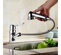 Lavello da Cucina Estraibile in Ottone Miscelatore Caldo e Freddo Lavello per la casa Moderno con Maniglia in Ceramica Rubinetto Girevole Rubinetto per Parrucchiere con Montaggio su Piano