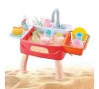 Lavello da Cucina Giocattolo - Lavello per con Acqua Corrente,Sistema Automatico di Ciclo dell'acqua Lavastoviglie con Accessori Inclusi Giocattoli Educativi per Prescolari e Bambini