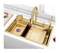 Lavello da cucina grande con rubinetto estraibile in acciaio inox 304, con kit di scarico incluso, design moderno, 68 x 45 cm, perfetto per la ristrutturazione della casa