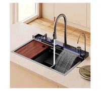 Lavello da cucina Grande lavello singolo multifunzione con display digitale in acciaio inox 304,Aggiornamento della casa