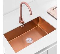 Lavello da cucina grande sottopiano, lavello in acciaio inossidabile Nano 304, vasca singola, oro rosa, oro rosa, rinforzato,multifunzione for cucina lavanderia, garage(36 * 36cm(14.1 * 14.1in))