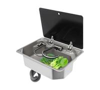 Lavello da cucina in acciaio inossidabile 304 con rubinetto girevole, lavello rettangolare da incasso grigio canna di fucile per spazi compatti, include tappo di scarico e tappetino fonoassorbente