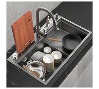 Lavello da cucina in acciaio inossidabile 304 impermeabile Nano Bowl Multi funzionale Bar Sink con rubinetto e scarico Gruppo sotto il bancone o sopra il bancone Durevole e facile da pulire