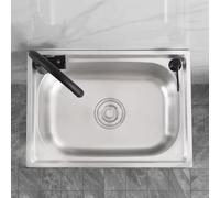 Lavello da cucina in acciaio inossidabile, con vasca singola, lavello for lavabo, con gambe del filtro di scarico del tubo flessibile del rubinetto(38 * 32cm)