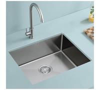 Lavello da cucina in acciaio inox antigraffio 55 x 40 cm con accessori di scarico con rubinetto da cucina e staffa e slish per case moderne