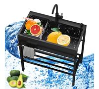 Lavello da cucina in acciaio inox, autoportante, per esterni, con colini a cestello, griglie, lavelli a vasca singola, lavabo per lavanderia, salvaspazio