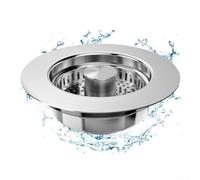 Lavello da cucina in acciaio inox, filtro di scarico per lavello con anima in rame, cestello rimovibile, protezione per filtro di drenaggio, a prova di perdite