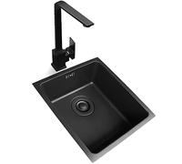Lavello da cucina in acciaio inox nero con lavello da bar integrato con accessori 54 x 44 x 20 cm, design moderno, perfetto per uso domestico e commerciale