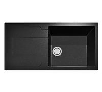 Lavello in quarzo da cucina incasso PLADOS EL9910 vasca singola più scolapiatti 99cm - Nero Metal
