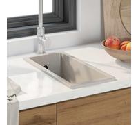 Lavello da cucina in granito composito beige, 21 x 44 x 14 cm, rettangolare, per interni, materiale durevole di alta qualità con superficie di facile manutenzione, facile da montare