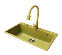 Lavello Da Cucina In Granito,Lavello A Vasca Singola | Lavello Da Incasso Con Rubinetto Da Cucina,1 Vasca Lavello Della Postazione Di Lavoro(25.6"x17.7"/65x45cm)