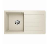 Lavello da cucina in granito, lavello da incasso, lavabo singolo da incasso, lavello Master 1.0, colore sabbia beige - destro