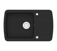 Lavello da Cucina in Granito Nero, Singolo Vassoio Extra-Profondo | Superficie liscia facile da pulire, design senza tempo, resistenza termica e meccanica, montaggio destro o sinistro