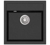 Lavello da cucina in granito vassoio singolo 49 x 51 cm nero 02_0002317