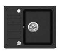 Lavello da cucina in granito vassoio singolo 57,5 x 46 cm, nero 02_0002321