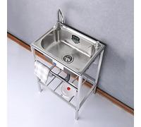 Lavello da Cucina,Lavello a Libera Installazione in Acciaio Inox a Vasca Singola con Rubinetto,pratico Lavelli multiuso toeletta autoportante,lavello commerciale per lavanderia/cortile/garage ( Color