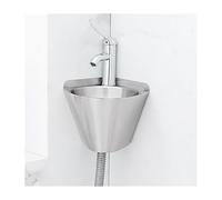 Lavello da cucina, lavello angolare a parete, lavello triangolare in acciaio inox, lavello da bagno a parete con rubinetto e scolapiatti, piccolo lavello da cucina per garage, ristorante, cucina,