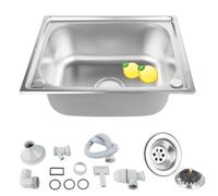 Lavello da Cucina, Lavello da Cucina in Acciaio Inossidabile, Lavandino Tondo Quadrato, Lavabo Cucina Incasso (50 * 40 * 20 cm (argento))