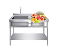 Lavello da cucina, lavello da cucina indipendente, lavello da cucina con una vasca, lavello da cucina industriale per ristoranti, lavello da cucina per esterni con cassetti e superficie