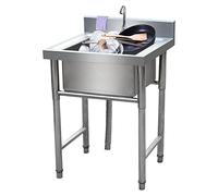 Lavello da cucina, lavello da cucina, vasca per lavanderia con rubinetto in acciaio inossidabile, grande stazione di lavaggio indipendente, vasche e set di scarico, lavelli per impieghi gravosi