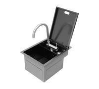 Lavello da cucina lavello da incasso in acciaio inox con coperchio e rubinetto lavello, per cucina, bagno, dispensa, studio