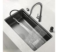 Lavello da cucina moderno in acciaio inox con doccetta estraibile e accessori, facile da pulire, ideale per rinnovare e aggiornare la casa