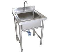 Lavello da Cucina Multiuso, lavello Singolo di Grandi Dimensioni con Rubinetto, lavello da Cucina Commerciale a 1 Scomparto, Acciaio Inox 304, autoportante, Ideale per ristoranti, lavanderie