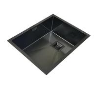 Lavello Da Cucina Nero Opaco Sopra Lavelli Banco O Sottopiano, Lavabo For Verdure, A Vasca Singola In Acciaio Inox Facile Da Pulire E Da Mantenere(55x40cm C)