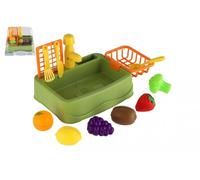 Lavello da cucina per bambini con frutta - set in plastica per lavare i piatti, 18 × 12 cm