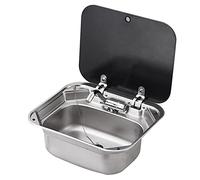 Lavello Da Cucina Per Camper, Lavello Esterno Con Coperchio Rubinetto Freddo E Caldo Lavello Incasso In Acciaio Inox Lavello Per Lavabo A Mano Lavello Bar Camper Camper Quadrato Van
