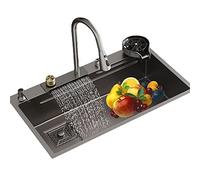 Lavello da cucina professionale in acciaio inossidabile 304 1 ciotola lavello multifunzione con rubinetto retrattile Design Raindance installazione sottopiano perfetto per uso domestico e commerciale